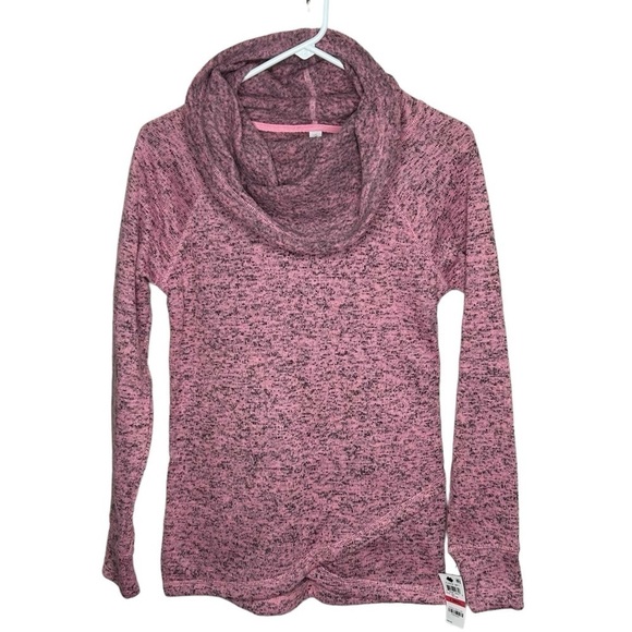 New Ideology Sweatshirt Womens XS Cowl Neck Crossover Hem Pullover Pink - Picture 1 of 5